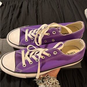 Converse Purple Low-Top Canvas Sneakers with White Accents - Women's